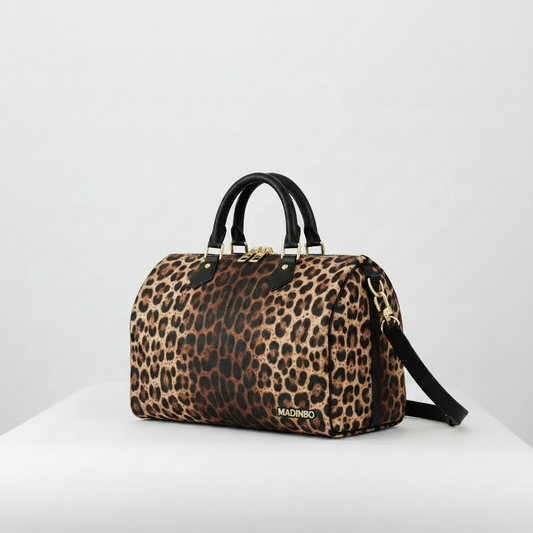MADINBO BAG - MADE IN ITALY - WITH LEOPARD PRINT: 25 cm x 17 cm