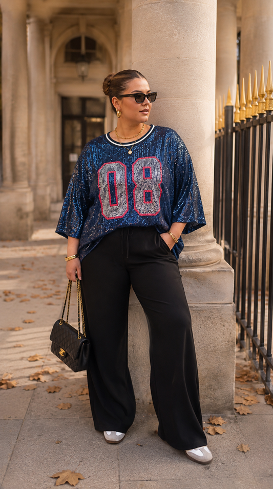 T-shirt plus size με πούλιες