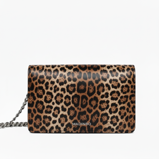 PRINCESS BAG by MADINBO - Genuine Leather - LEATHER - Made in ITALY - LEOPARD